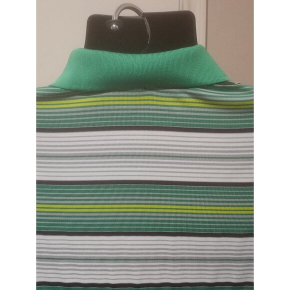 Nike Golf Tour Performance Green Gray Striped Dri Fit Casual Polo Shirt Large L - Picture 8 of 14